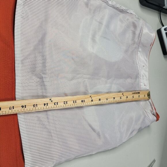 Brooks Brothers Women Mini Skirt Orange Pockets Logo Buttons Size 2 - Picture 16 of 16